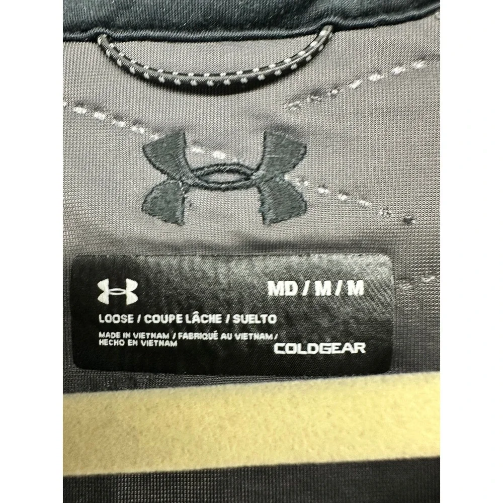 Under Armour Storm ColdGear Mens Gray Black Quarter Zip Pullover Jacket Medium